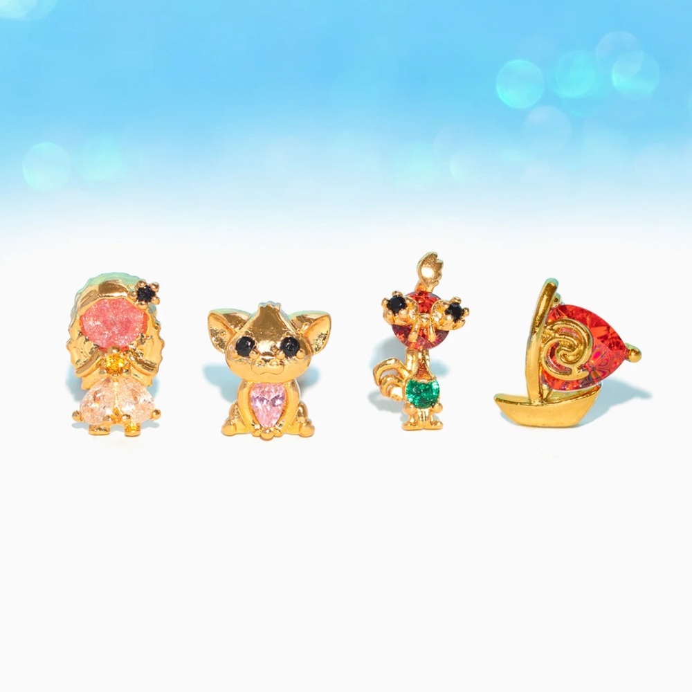 Disney Moana Gold and Multicolor Earrings Stud Set